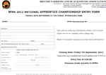 National Apprentice Entry Form